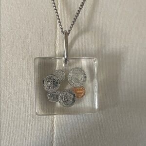 Silver and Gold Coin Pendant Necklace
